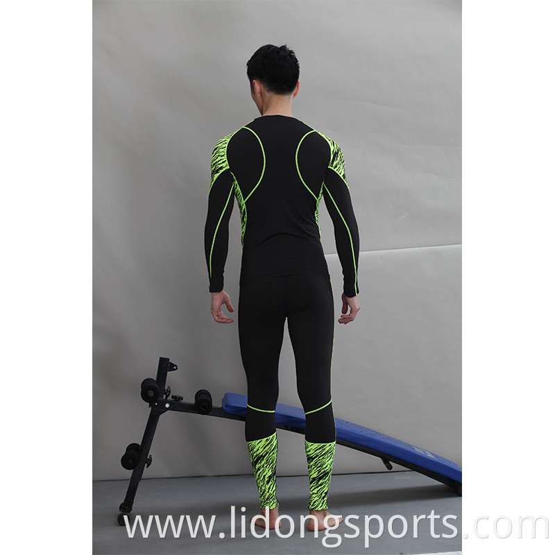 LiDong Custom Fitness Cool Men Workout Gym Clothes Tight Compression T Shirt